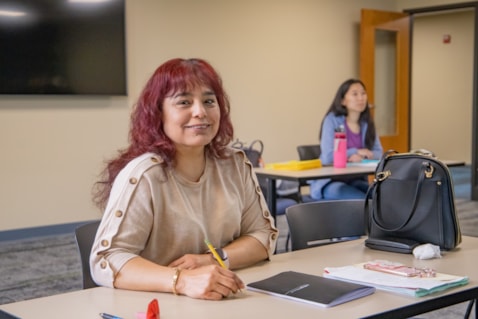 ELL student in classroom at table