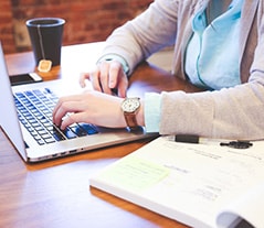 Person using a laptop computer